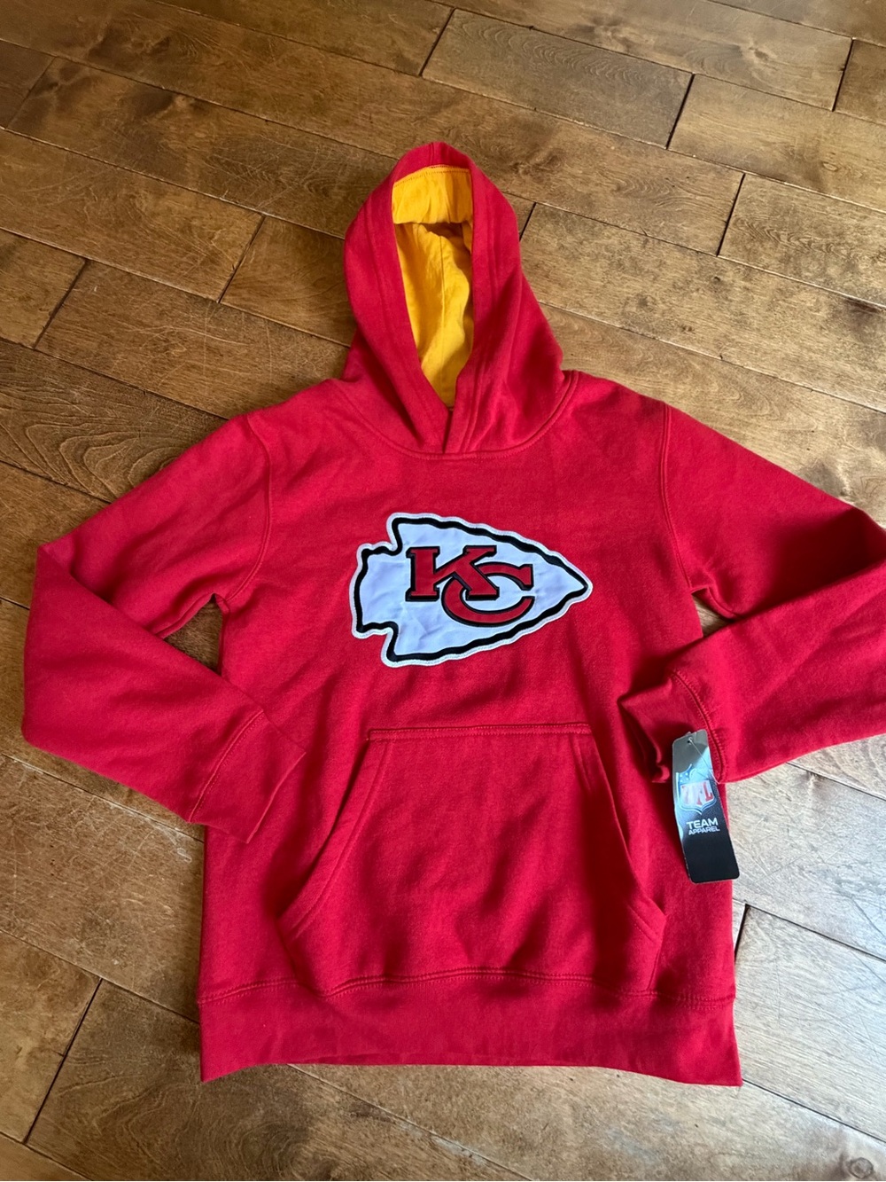 NFL Team Apparel Youth Kids Red Hoodie Kansas City Chiefs KC Medium 10/12